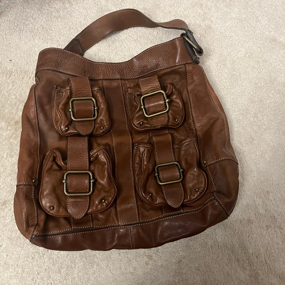 Banana Republic Tan Leather Hobo Shoulder Bag